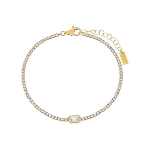  Emerald Bezel Thin Tennis Bracelet - Adina Eden's Jewels