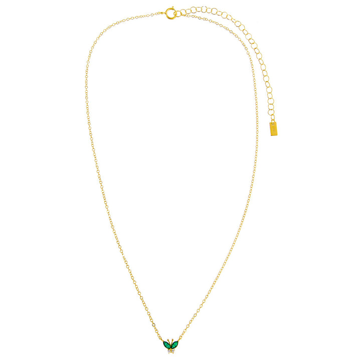  CZ Colored Butterfly Necklace - Adina Eden's Jewels