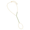 Emerald Green Bezel Hand Chain Bracelet - Adina Eden's Jewels
