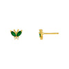 Emerald Green CZ Colored Butterfly Stud Earring - Adina Eden's Jewels