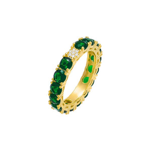 Emerald Green / 6 Accented Colored Eternity Band  - Adina Eden's Jewels