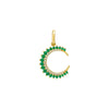 Emerald Green Colored Half Circle 3 Prong CZ Necklace Charm - Adina Eden's Jewels