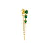 Emerald Green / Single Colored Graduated CZ Chain Stud Earring - Adina Eden's Jewels