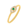 Emerald Green / 6 CZ Evil Eye Ring - Adina Eden's Jewels
