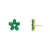 Emerald Green Diamond Emerald Flower Stud Earring 18K - Adina Eden's Jewels