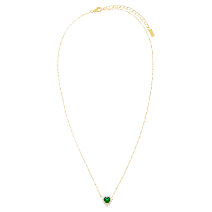  CZ Emerald Heart Necklace - Adina Eden's Jewels