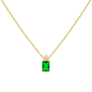  CZ Colored Emerald Stone Necklace - Adina Eden's Jewels