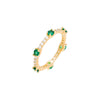 Emerald Green / 6 Colored Gemstone X CZ Thin Eternity Ring - Adina Eden's Jewels