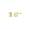 Gold / Pair / 3MM Emerald Bezel Stud Earring - Adina Eden's Jewels