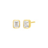 Gold / Pair / 5MM Emerald Bezel Stud Earring - Adina Eden's Jewels