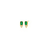 Emerald Green / Pair Colored  Mixed Shape Bezel Stud Earring - Adina Eden's Jewels