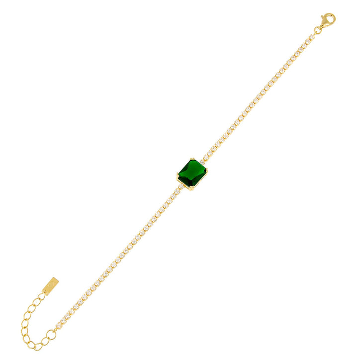 Emerald Green Emerald Baguette Tennis Bracelet - Adina Eden's Jewels
