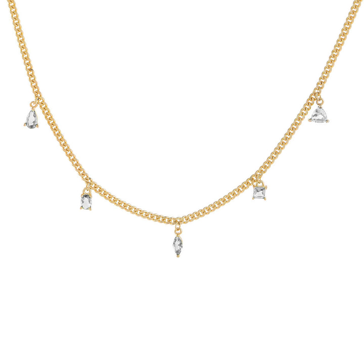 Gold CZ Multi Shaped Charms Necklace - Adina Eden's Jewels
