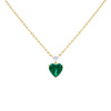 Emerald Green Double Heart CZ Necklace - Adina Eden's Jewels