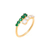 Emerald Green / 6 Colored Graduated CZ Wrap Ring - Adina Eden's Jewels