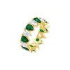 Emerald Green / 6 Colored Pear Shaped Eternity Band - Adina Eden's Jewels
