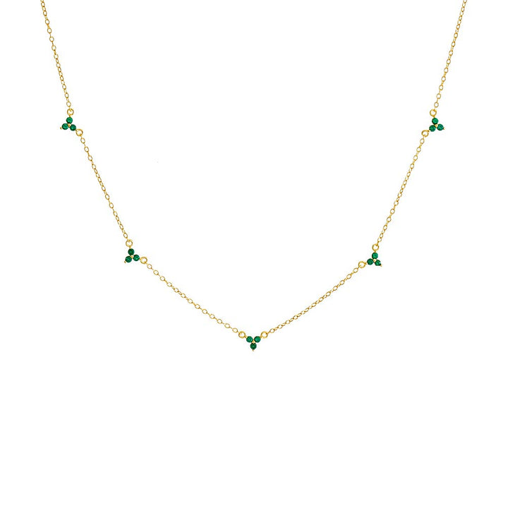  Multi CZ Trio Cluster Necklace - Adina Eden's Jewels