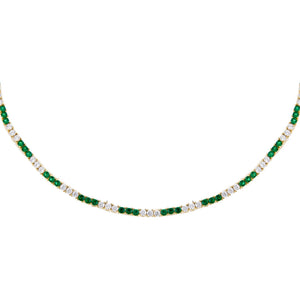 Emerald Green CZ Colored Tennis Choker - Adina Eden's Jewels