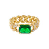  CZ Baguette Chain Link Ring - Adina Eden's Jewels