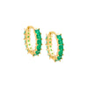 Emerald Green / 12 MM Colored Princess Cut Huggie Earring - Adina Eden's Jewels