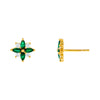 Emerald Green CZ Crystal Flower Stud Earring - Adina Eden's Jewels