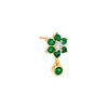Emerald Green / Single Colored Flower X Dangling Bezel Stud Earring - Adina Eden's Jewels