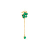 Emerald Green / Left Colored Flower Chain Drop Ear Cuff - Adina Eden's Jewels