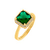 Emerald Green CZ Colored Illusion Square Adjustable Ring - Adina Eden's Jewels