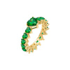 Emerald Green / 6 Multi CZ Heart Ring - Adina Eden's Jewels