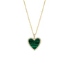 Malachite Pave Outlined Heart Stone Necklace - Adina Eden's Jewels