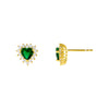 Emerald Green CZ Emerald Heart Stud Earring - Adina Eden's Jewels
