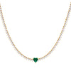 Emerald Green Colored Heart Tennis Necklace - Adina Eden's Jewels