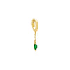 Emerald Green / Single Colored Marquise Dangling Chain Huggie Earring - Adina Eden's Jewels