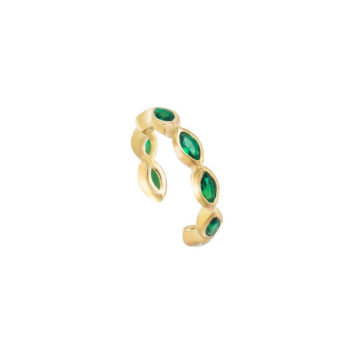 Emerald Green / Single Colored Marquise Bezel Ear Cuff - Adina Eden's Jewels
