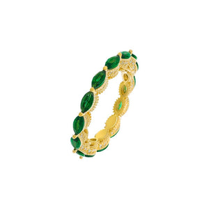 Emerald Green / 6 Colored Marquise Fancy Eternity Band - Adina Eden's Jewels
