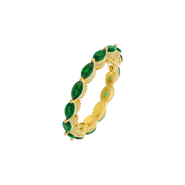 Emerald Green / 6 Colored Marquise Fancy Eternity Band - Adina Eden's Jewels