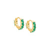 Emerald Green / 10 MM Colored Princess Cut Huggie Earring - Adina Eden's Jewels