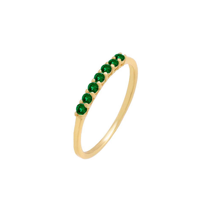 Emerald Green / 5 Colored CZ Ring - Adina Eden's Jewels