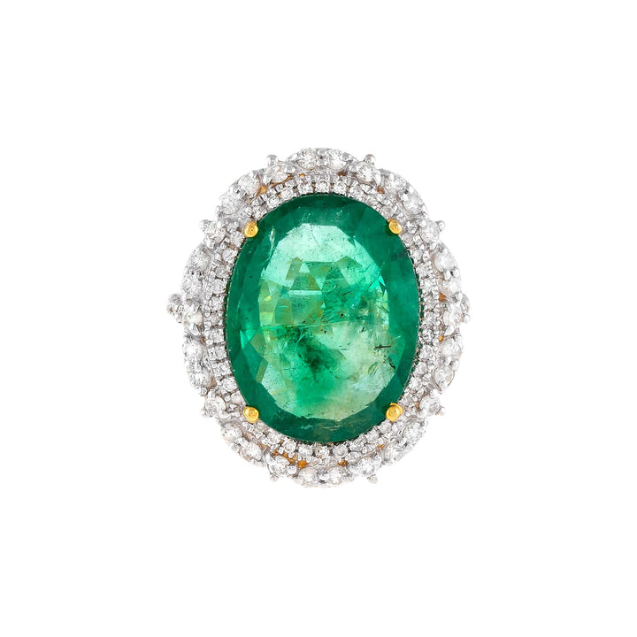  Diamond X Emerald Ring 14K - Adina Eden's Jewels