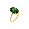 Emerald Green / 6 Colored Oval Pavé Ring - Adina Eden's Jewels