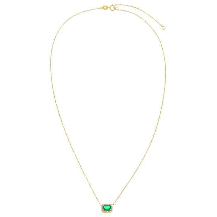  Emerald X Diamond Necklace 14K - Adina Eden's Jewels