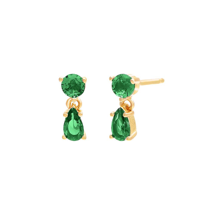  Colored Solitaire x Teardrop Stud Earring - Adina Eden's Jewels