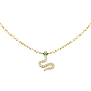 Gold Pavé Snake Charm Choker - Adina Eden's Jewels