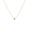 Emerald Green Colored Mini Solitaire Bezel Necklace - Adina Eden's Jewels