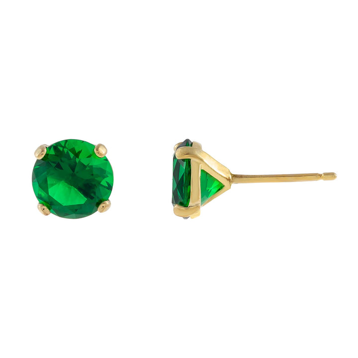 Emerald Green Colored Stone Stud Earring - Adina Eden's Jewels
