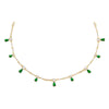 Emerald Green Dangling Colored Stones Choker - Adina Eden's Jewels