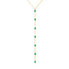 Emerald Green Gemstone Teardrop Lariat Necklace 14K - Adina Eden's Jewels