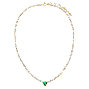  CZ Emerald Teardrop Tennis Choker - Adina Eden's Jewels