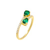 Emerald Green / 6 Emerald Teardrop Wrap Ring - Adina Eden's Jewels