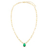  Emerald Teardrop Paperclip Necklace - Adina Eden's Jewels